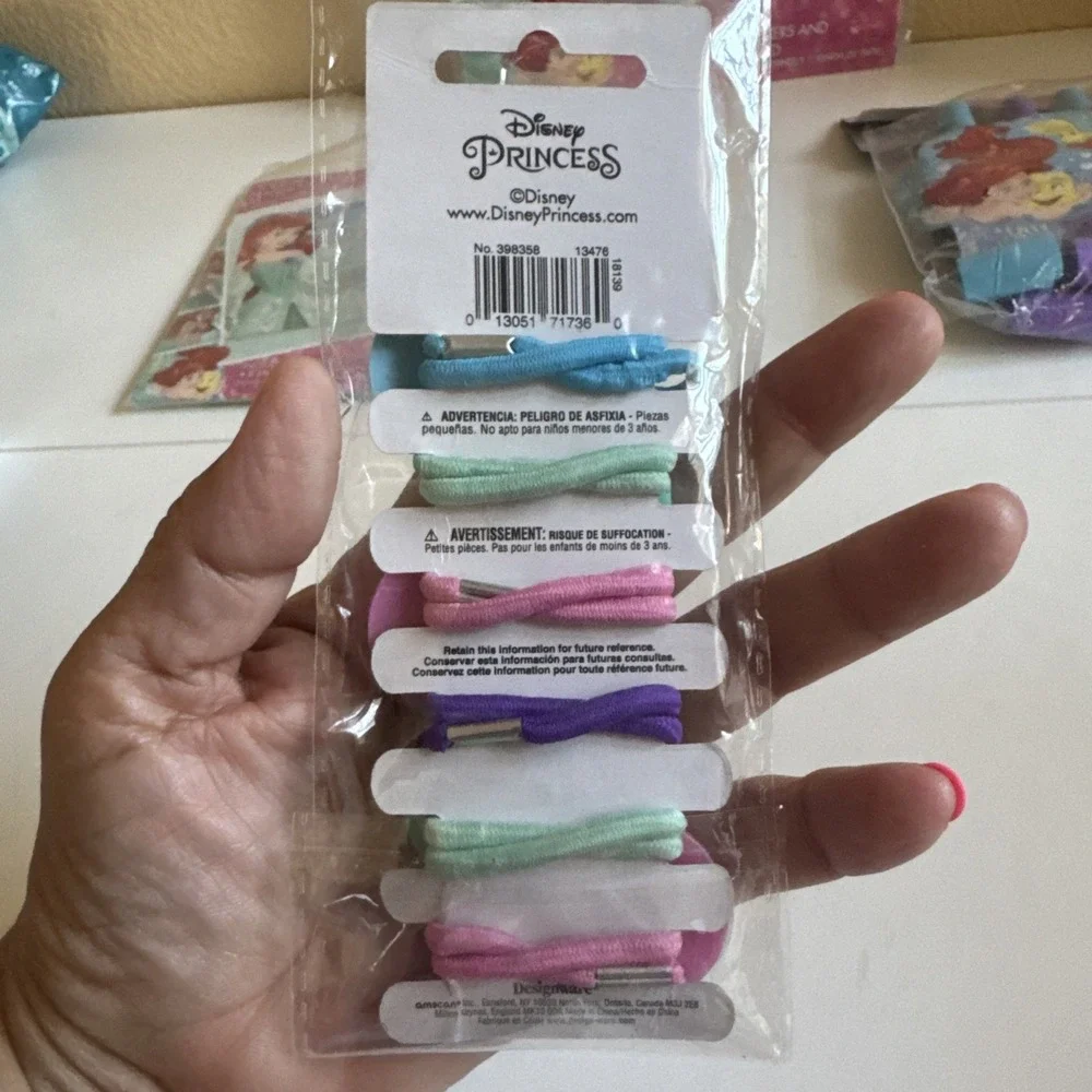 Ariel Little Mermaid B-Day Party game, Blowouts, Hair Ties, Thank You Cards